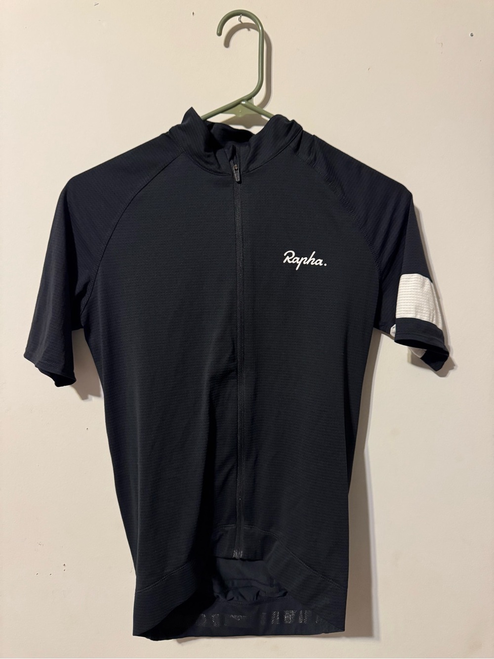 Rapha Black Cycling Jersey with White Sleeve Band
